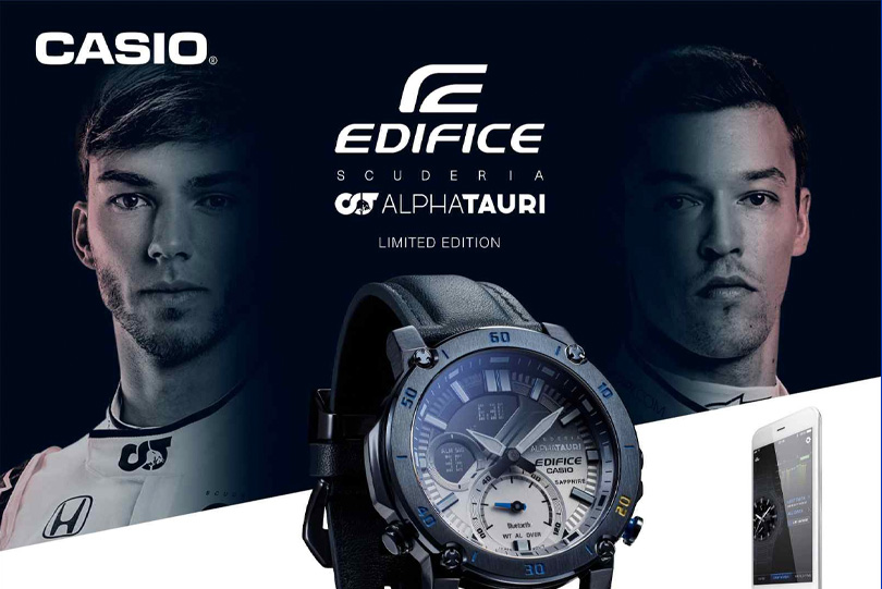 Casio releases EDIFICE Collaboration Model with Scuderia AlphaTauri F1  racing team, winner of the 2020 Italian GP