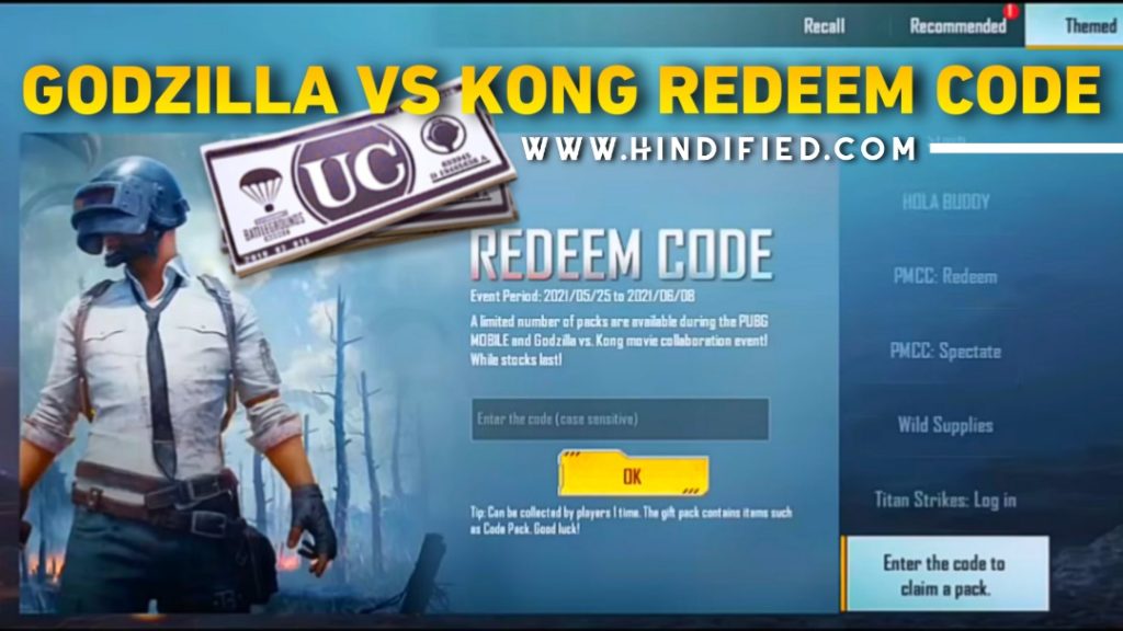 PUBG Mobile Redeem Codes May: Get Godzilla vs. Kong Exclusive Codes & check  how to redeem