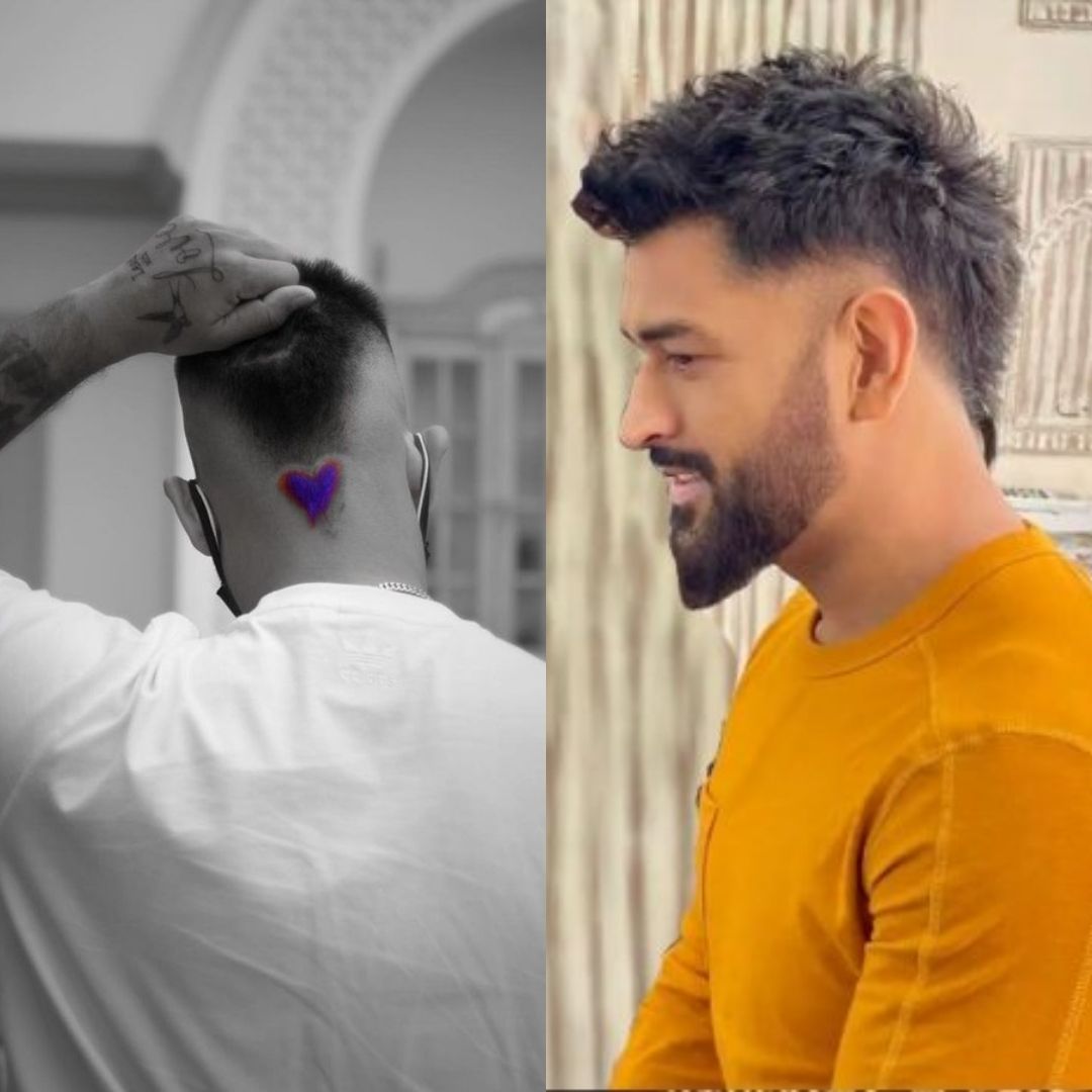 MS Dhoni sports fashionable VHawk hairstyle after limitedovers series  against England see pics  Cricket News