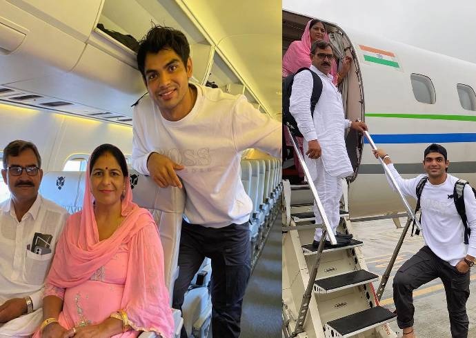 Tokyo Olympics gold medallist Neeraj Chopra fulfils his dream, takes parents on their first flight
