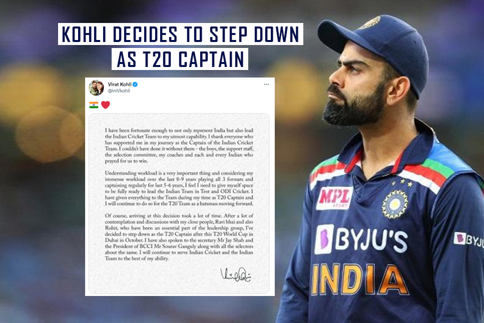 Virat Kohli Resigns: Big decision by Virat Kohli, decides to step down as T20I captain after T20 WC, Rohit Sharma will takeover
