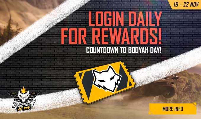 Garena Free Fire Booyah Day Login Event: Get Daily daily login rewards for FREE!, Check Details