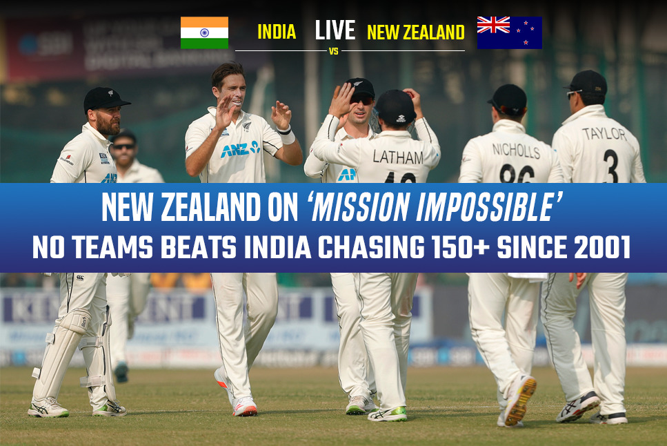 IND vs NZ LIVE, 1st Test: New Zealand on ‘Mission Impossible’, No teams have chased 150+ targets in India since 2001- check out
