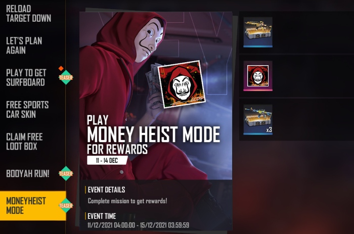 Garena Free Fire partners with Money Heist to introduce in game