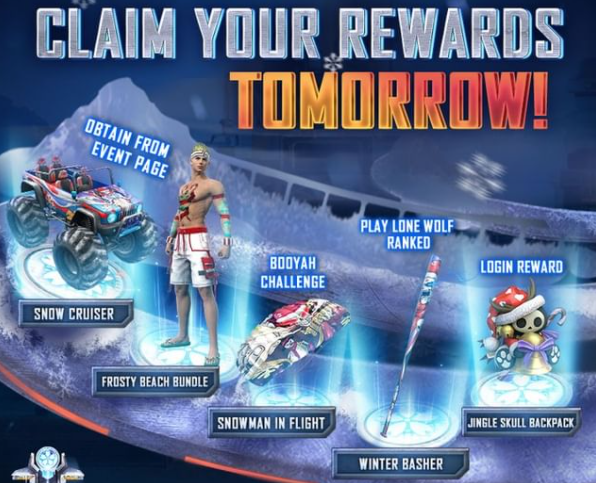 Free Fire The Rising Day Event: Claim all the rewards like Snow Cruiser, Frosty Beach Bundle, and More before tomorrow
