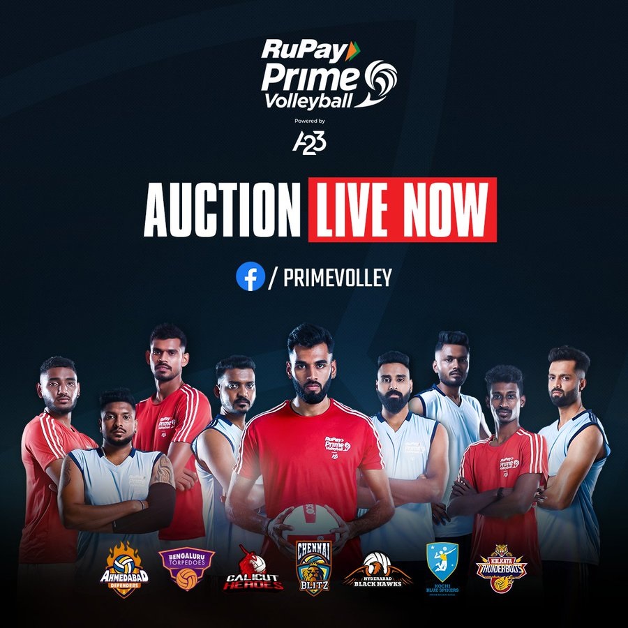 Prime Volleyball League Auction Rai, Vinth, Karthik bag 15 lakhs