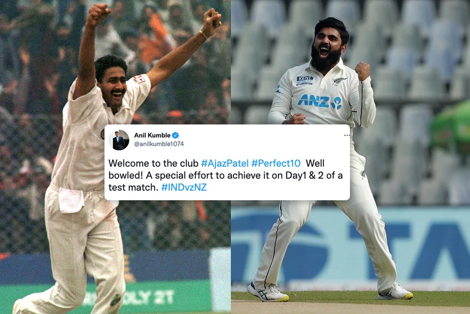 IND vs NZ Live: Anil Kumble welcomes Ajaz Patel ‘to the club’ after his Perfect 10 wickets in an innings
