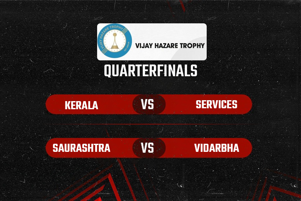 Vijay Hazare Quarterfinals: Saurashtra & Services storm into semi-finals; Kerala & Vidarbha knocked out