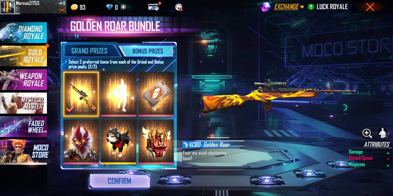 Garena Free Fire Moco Store Event: Check How to obtain the Golden Roar Bundle, AC80 Golden Road Skin, and many other items from the event