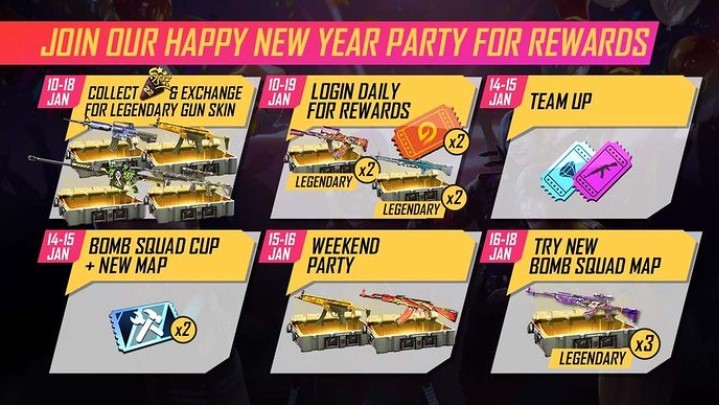 Garena Free Fire New Year Party Event: Check all the upcoming events and rewards in-game All you need top know about the new campaign