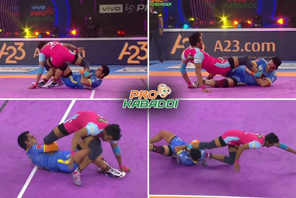 Pro Kabaddi PKL 8: Tamil Thalaivas skipper Surjeet Singh pulls off a stunning Solo Super Tackle against Jaipur Pink Panthers