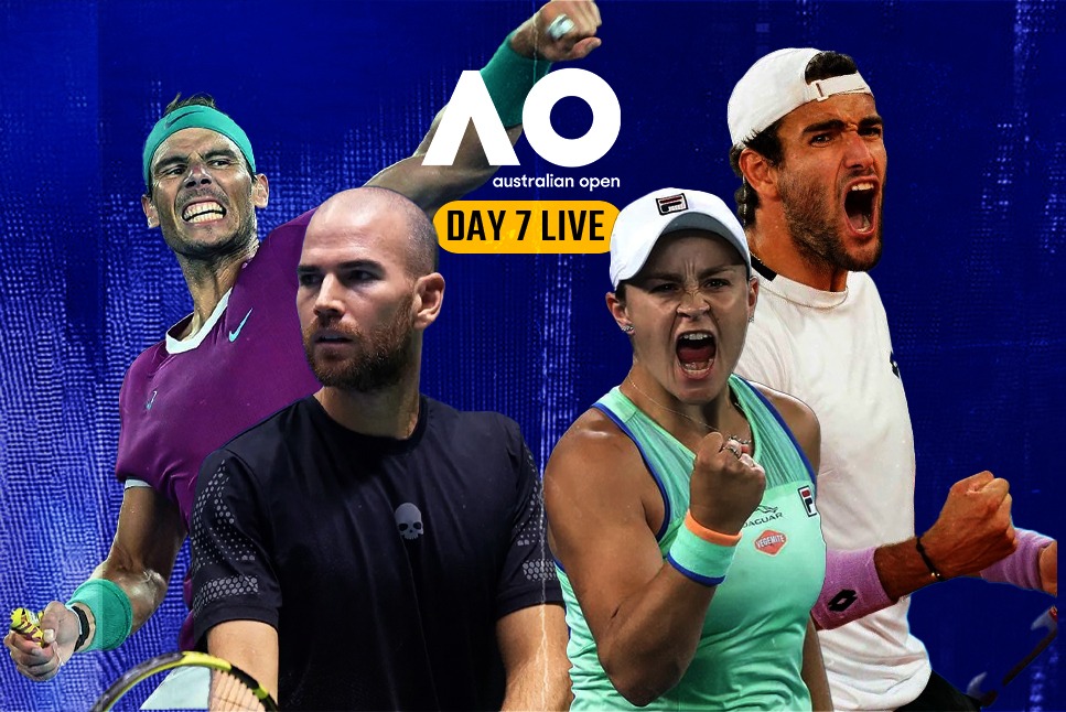 Australian Open Day-7 Results: Nadal sets Quarterfinal clash with Shapovalov & Berrettini with Monfils, Barty also through to LAST 8: Follow LIVE