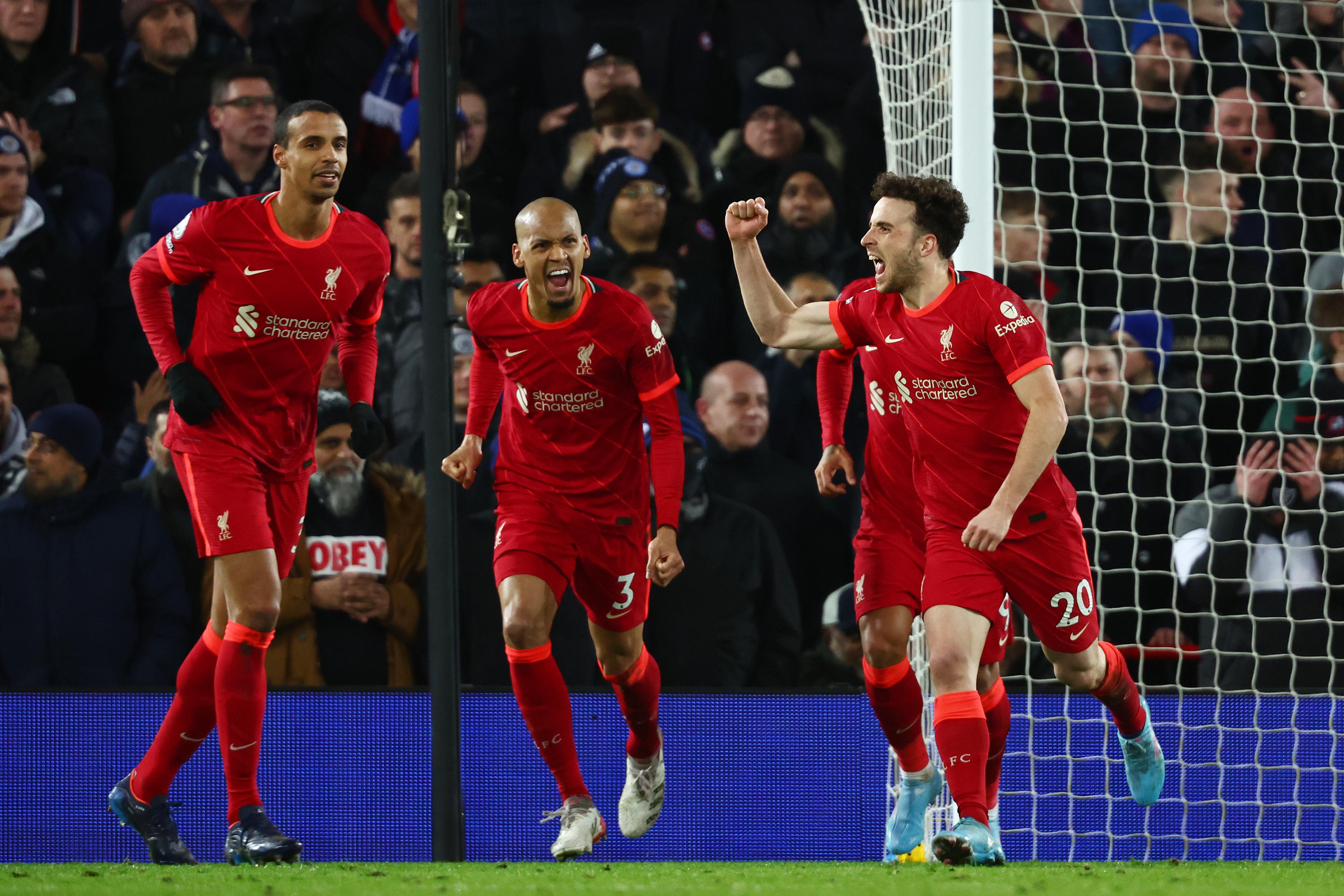 Liverpool beat Leicester City: Dominant Liverpool sweep past Leicester as Diogo Jota scores a brace in a 2-0 victory; Gap to Man City reduced to nine