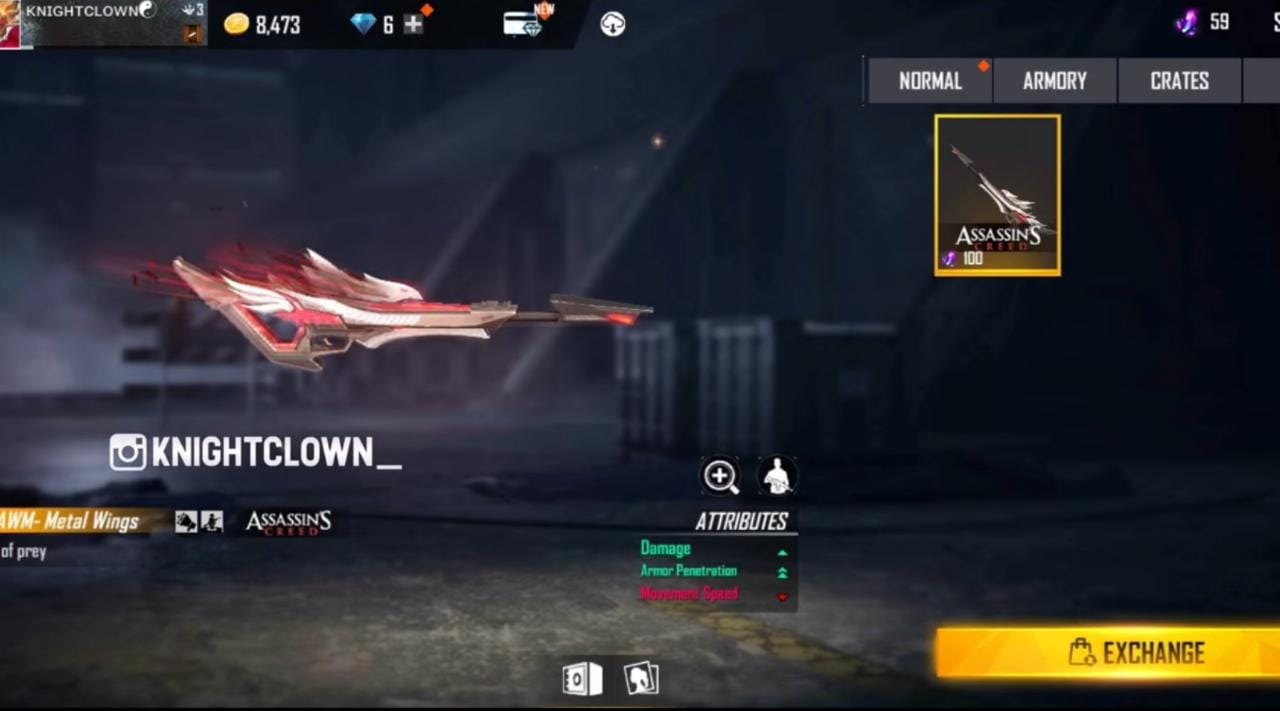 Garena Free Fire AWM Metal Wings Skin: Check how to get the skin for free in-game, All you need to know about the new gun skin