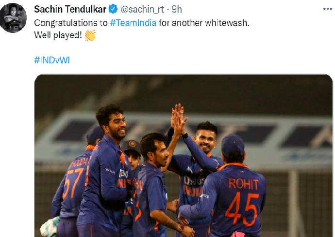 IND beat WI: Indian cricket legend congratulates Rohit Sharma and Co after West Indies clean sweep