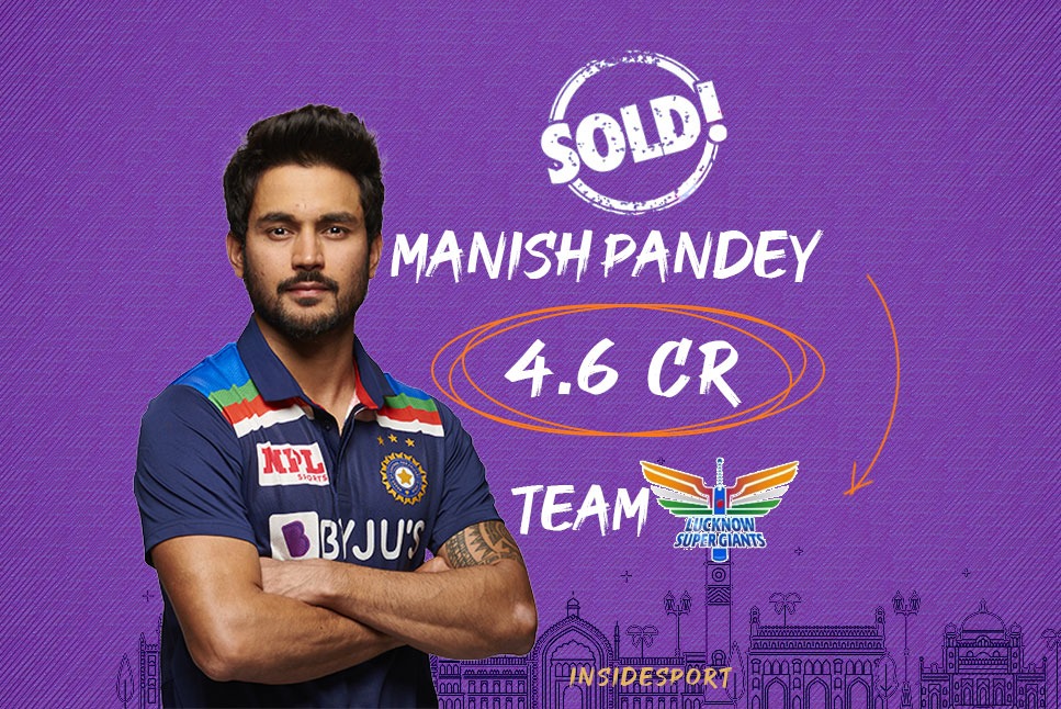 Manish Pandey sold to Lucknow: Manish Pandey aim to resurrect career after Lucknow Super Giants pick him up for Rs 4.6 CR