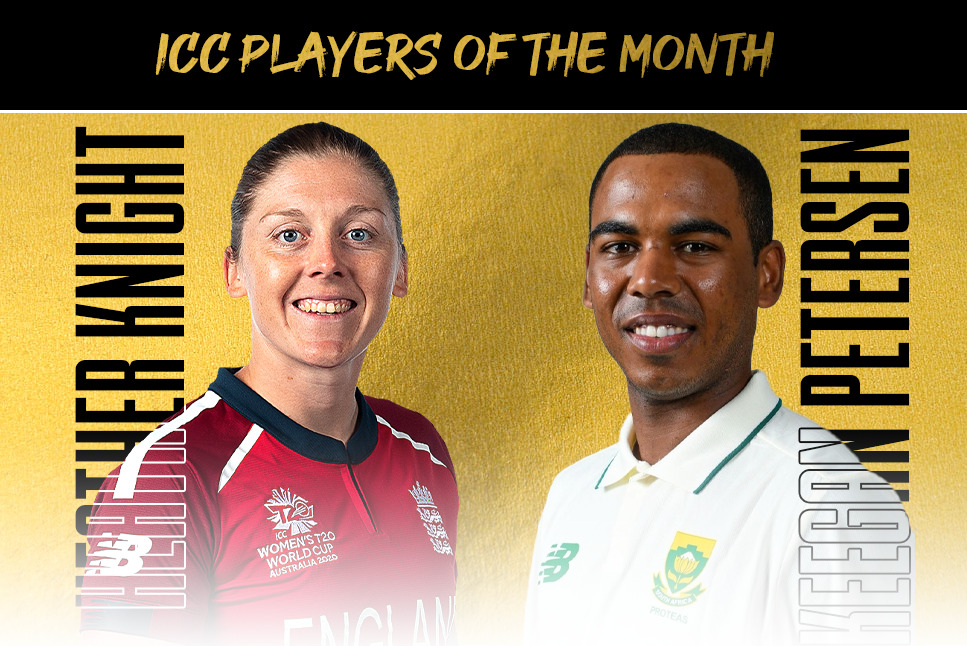 ICC Players of the Month: Keegan Petersen & Heather Knight named Players of the Month for January- check out