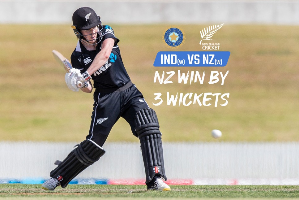 NZ-W beat IND-W: Lauren Down finishes with a six as New Zealand clinch unassailable 3-0 lead with three-wicket win
