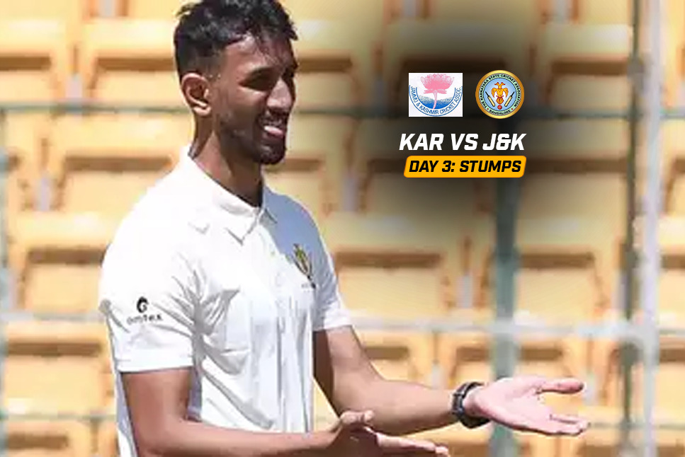 KAR vs J&K Day 3 Highlights: Prasidh krishna stars again as Karnataka need 6 wickets on Day 4 for outright win against Jammu & Kashmir