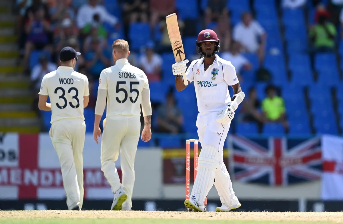 WI vs ENG Day 2 Highlights: Braithwaite fifty, Holder knock help West Indies post 202/4, still trail by 109 runs