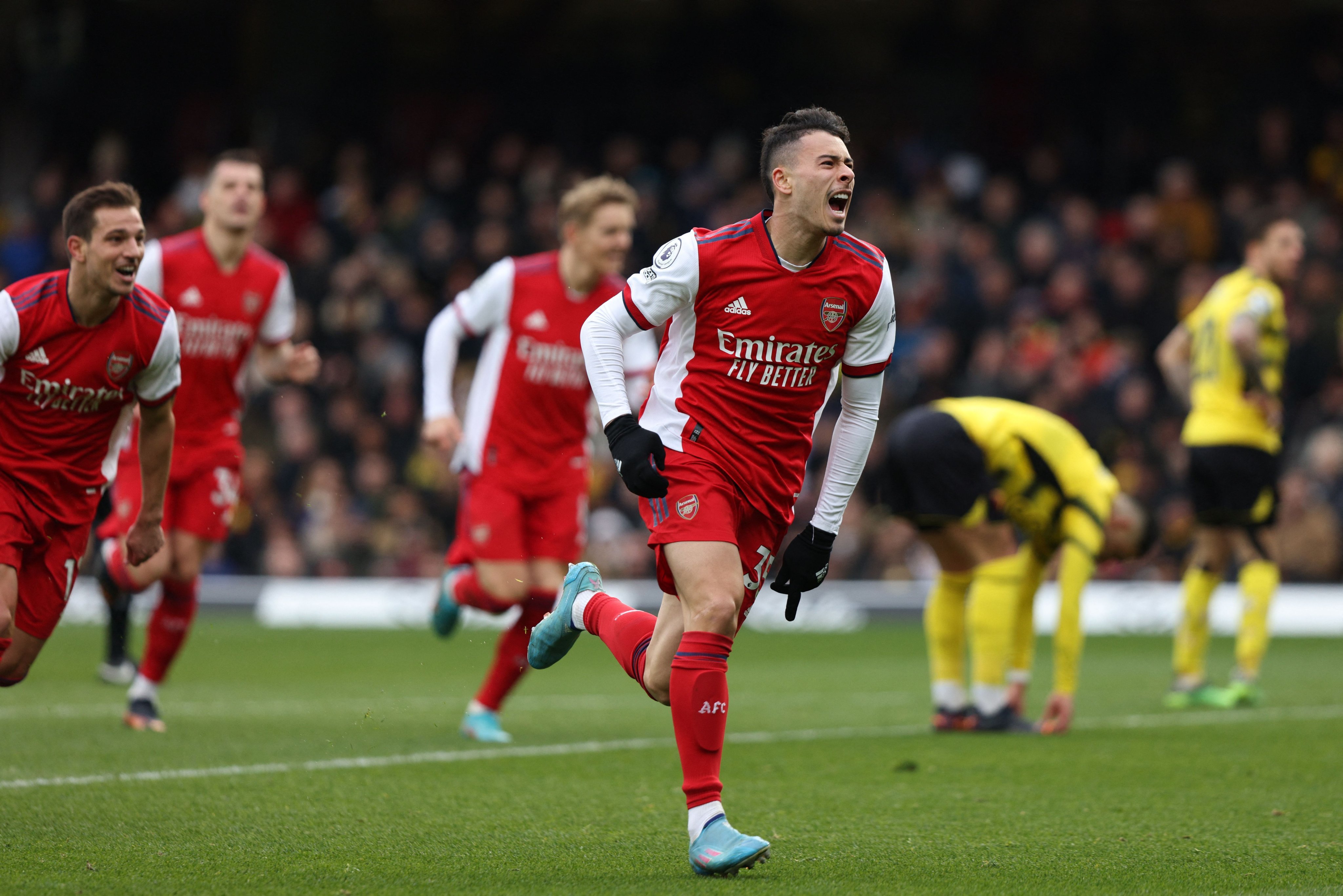 Watford 2-3 Arsenal LIVE: Arsenal move into fourth place as the Gunners beat Watford in a thrilling game despite Cucho Hernandez’s ‘BICYCLE KICK’ goal