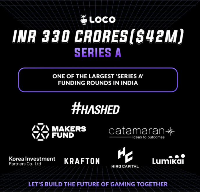 Indian Streaming Platform Loco raises 330 cr in Series A funding led by crypto major, Hashed