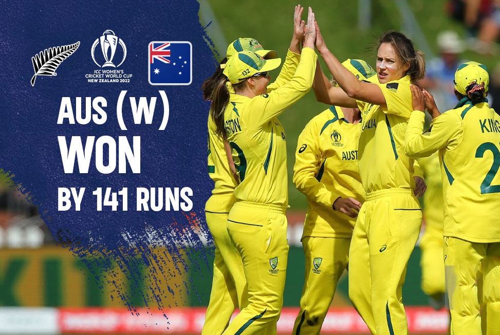 NZ-W vs AUS-W Live Score: Australian Women team destorys New Zealand challenge, wins by 141 runs to register 3rd straight victory