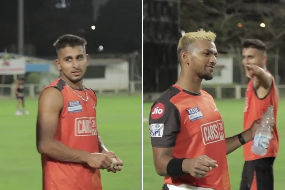 IPL 2022: Friendly DUEL between SRH duo Umran Malik and Nicholas Pooran continues, pacer loses DINNER BET against Pooran - Watch Video