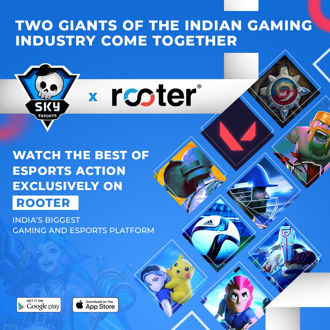Rooter x Skyesports: Rooter bags media rights deal for all of Skyesports’ IPs for the next one year