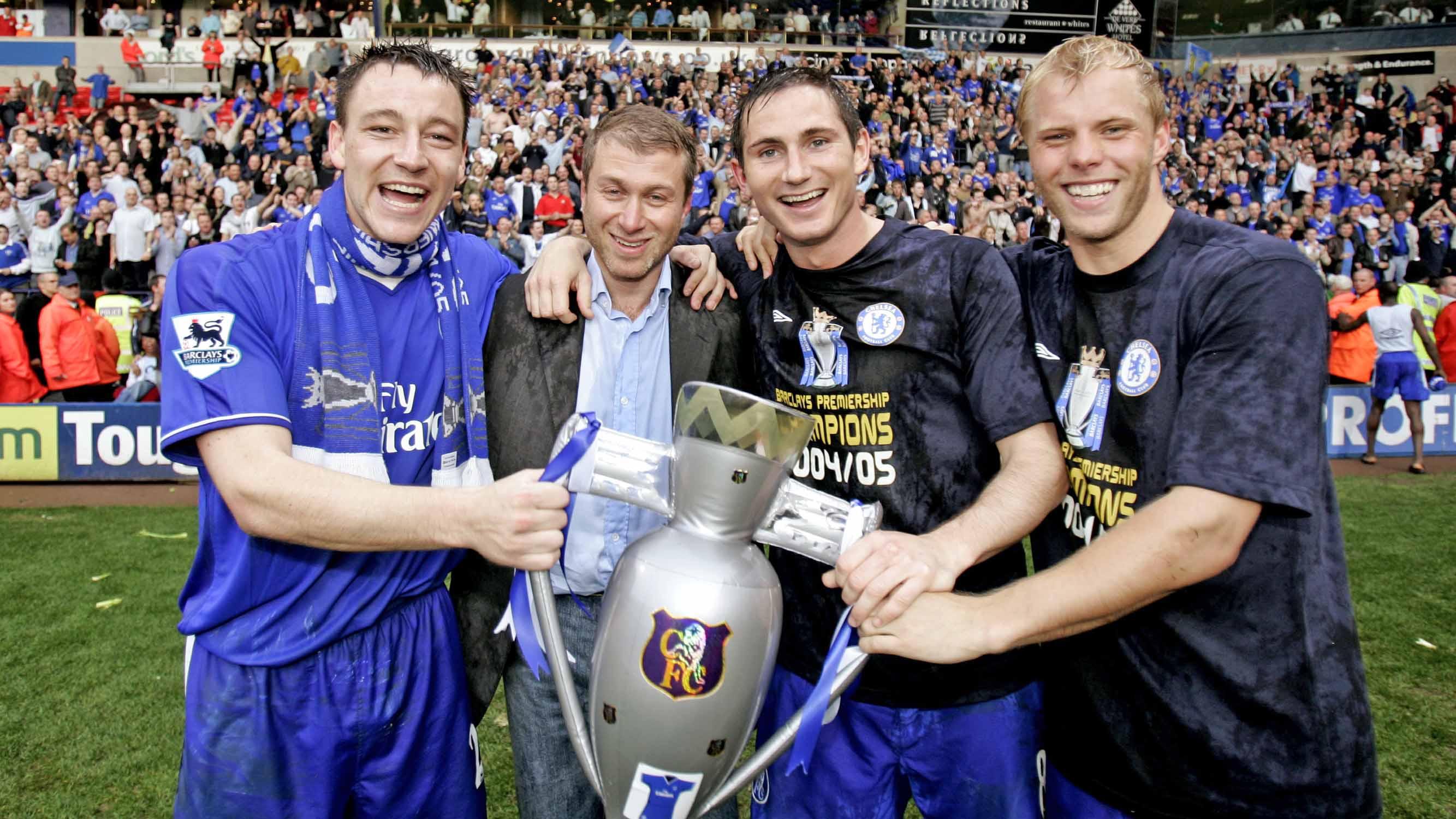 Chelsea on SALE: Roman Abramovich, Frank Lampard, John Terry lifting a trophy for Chelsea
