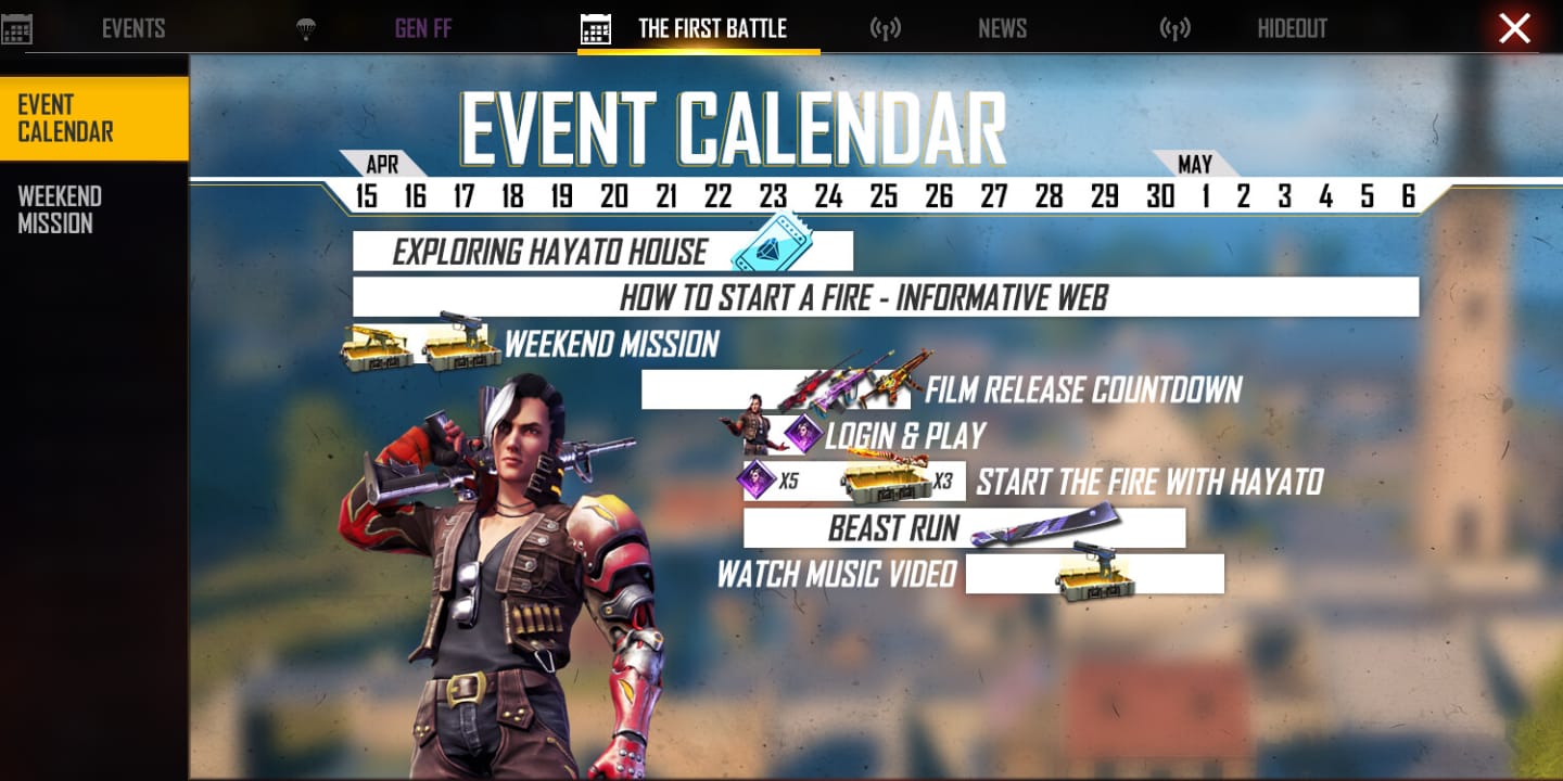 The First Battle Event Calendar: Garena introduces a new campaign with exclusive events, check details on Free Fire The First Battle Event Calendar: