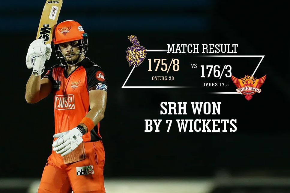 SRH beat KKR Highlights: Rahul Tripathi & Aiden Markram show delivers three wins in a row for SRH, thrash KKR by 7 wickets