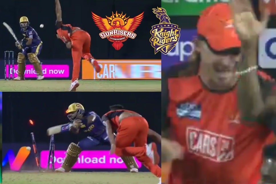 IPL 2022: SRH coach Dale Steyn JUMPS OUT in joy as Umran Malik's DEADLY YORKER bamboozles Shreyas Iyer - Watch video