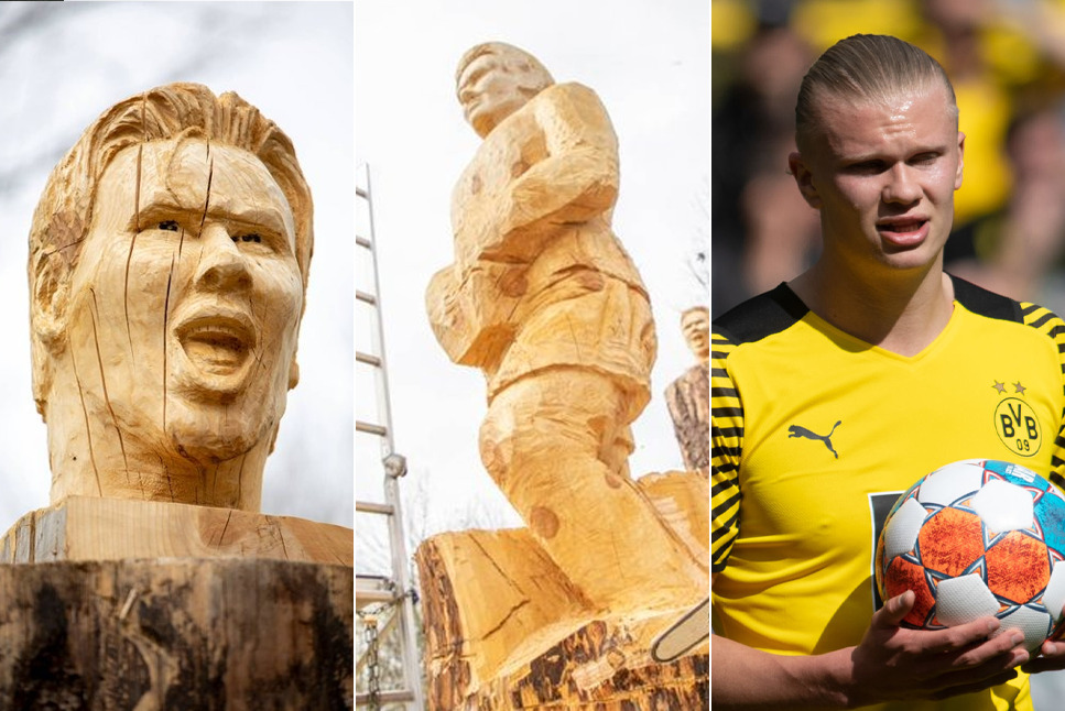 Erling Haaland Statue: BIZARRE! Hilarious statue of Erling Haaland unveiled in Norway – Check out other bizarre statues of footballers ft. Cristiano Ronaldo