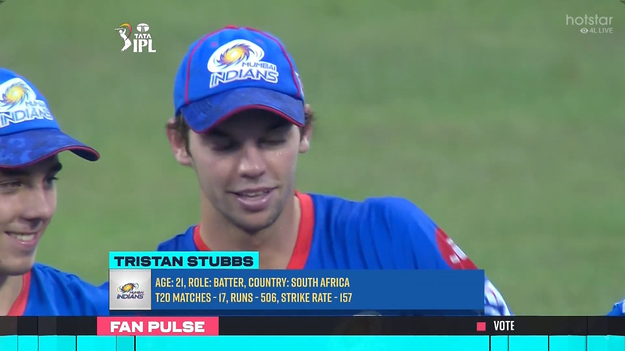 IPL 2022: Tristan Stubbs makes DEBUT for Mumbai Indians, becomes THIRD South African player to play IPL before International cricket - Check out