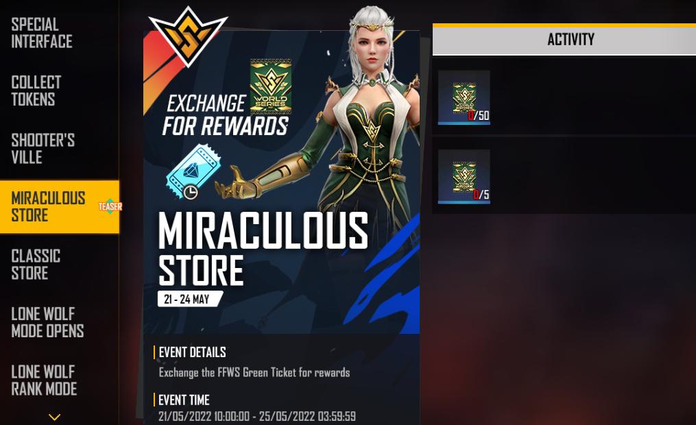 Free Fire Miraculous Store Event: Get Haven Guardian Bundle (female) by collecting tokens, More Details