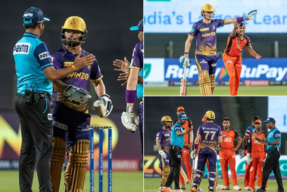 IPL 2022: BIG DRS controversy in KKR vs SRH match, Rinku Singh DENIED review by umpire, unhappy Brendon McCullum complains to 4th umpire – Watch video