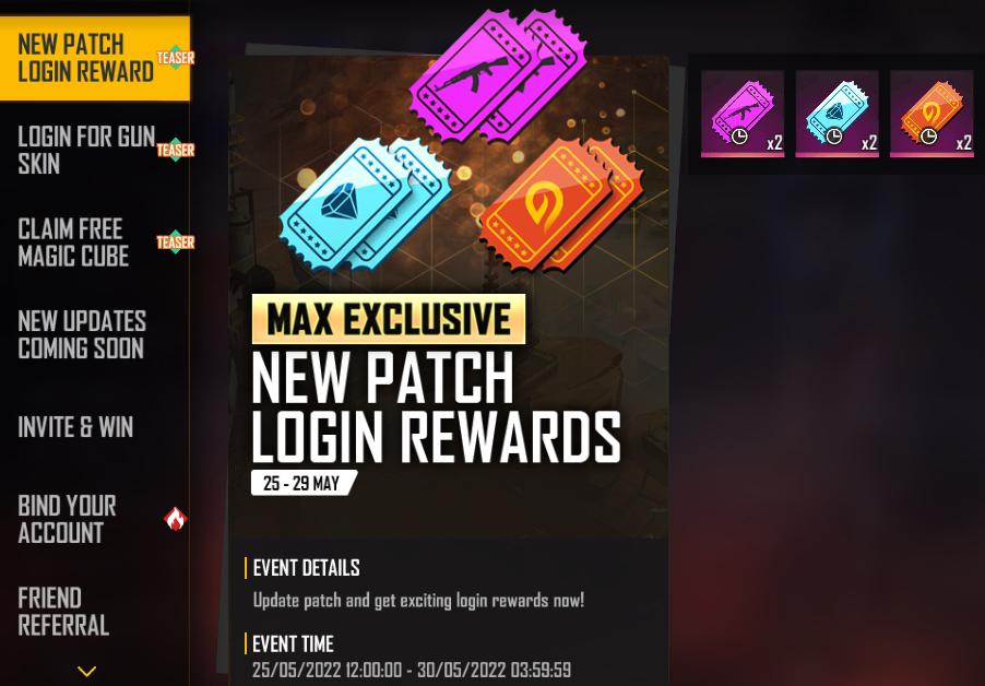 Free Fire Max New Patch Login Rewards: Get a chance to win exclusive vouchers for free in-game, More Details