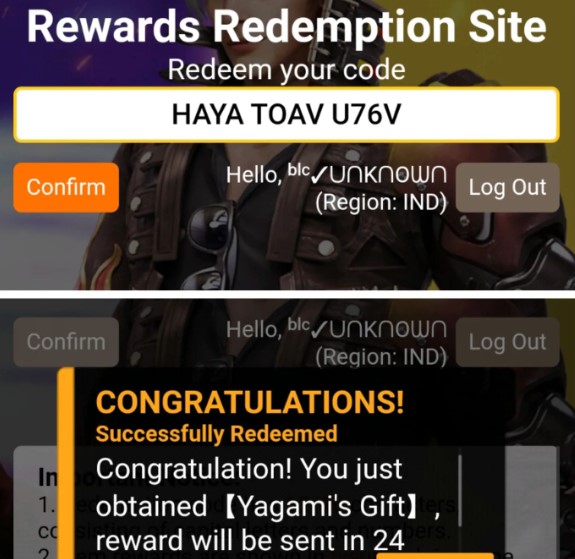 FF Redeem Code For All servers Get a free reward ingame