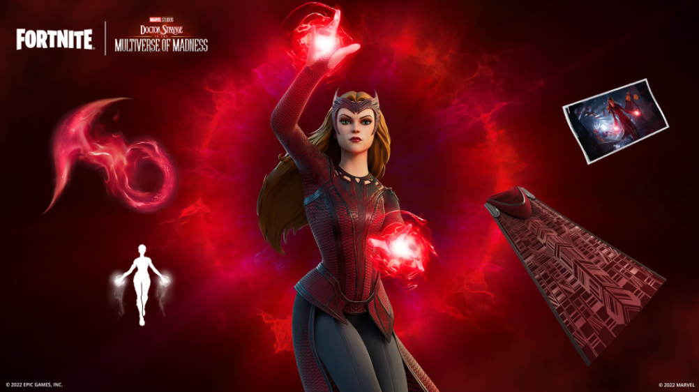 Fortnite x Doctor Strange in the Multiverse of Madness: The Scarlet Witch illuminates with Chaos Magic on the Island