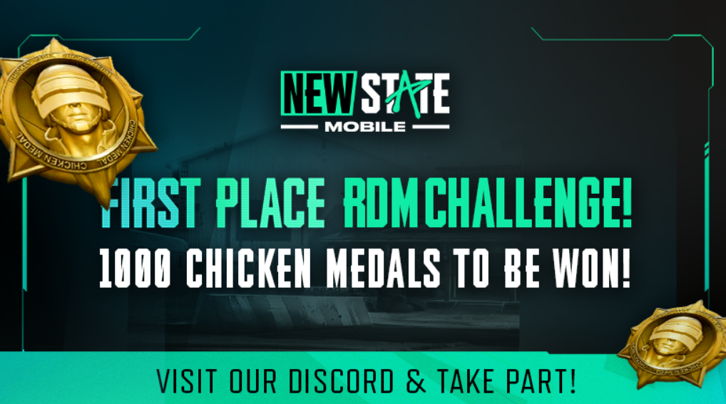NEW STATE MOBILE First place in RDM challenge: Take part in the challenge and win 10 Chicken Medals, Check details