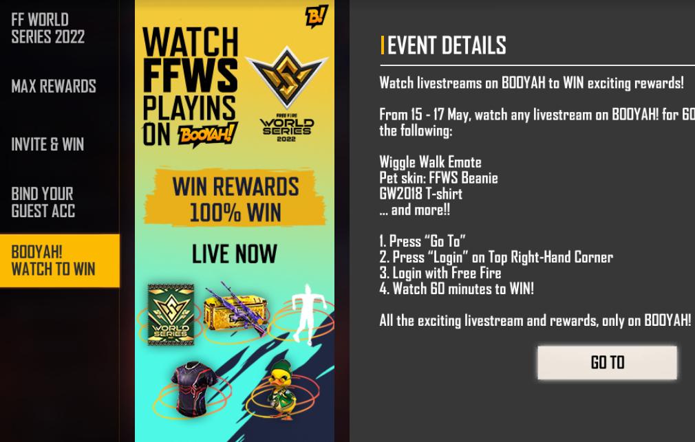 Free Fire Max Booyah Watch to Win: Regardez FFWS pour des récompenses