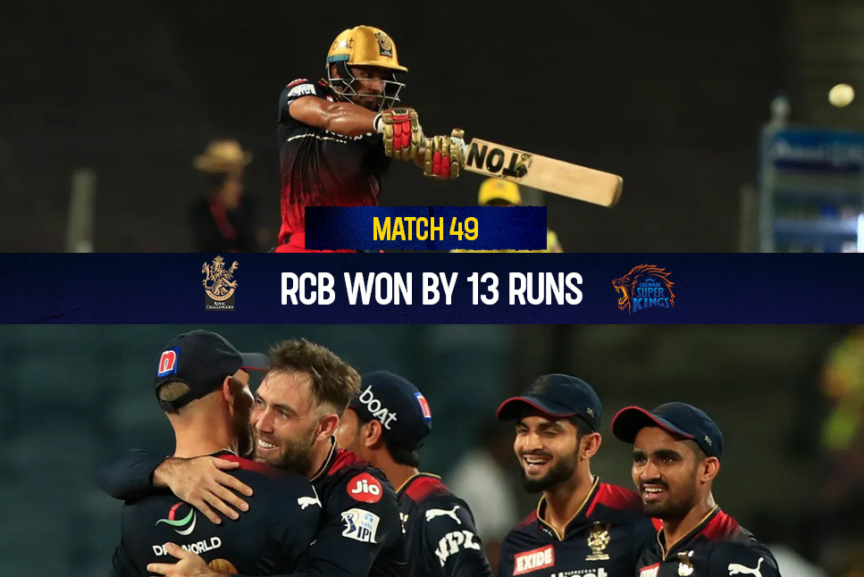 RCB beat CSK Highlights: Lomror, Harshal & Hazlewood shine as RCB beat CSK by 13-run to move to TOP 4, CSK almost eliminated from IPL Playoff RACE