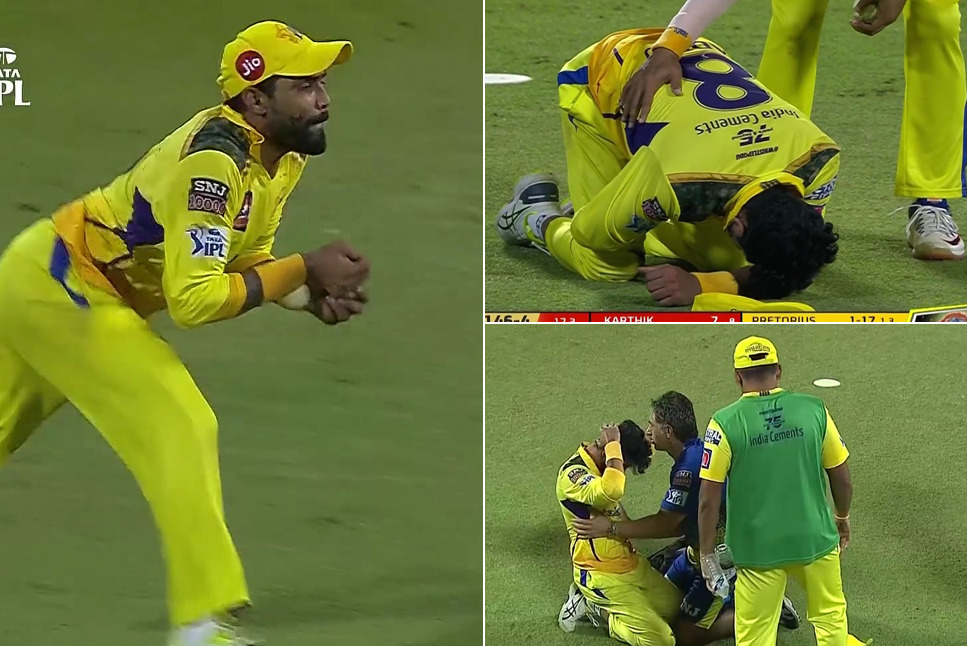 IPL 2022: Another INJURY CONCERN for Chennai Super Kings, Ravindra Jadeja injures RIB trying to take a catch - Watch video