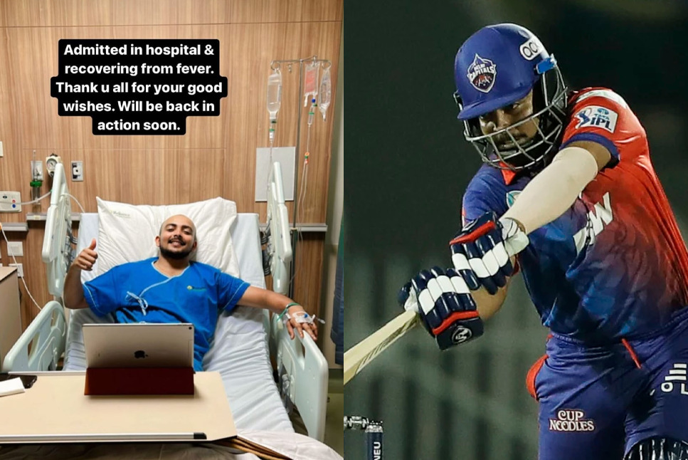 IPL 2022: Delhi Capitals opener Prithvi Shaw admitted in hospital after high fever- Check Out