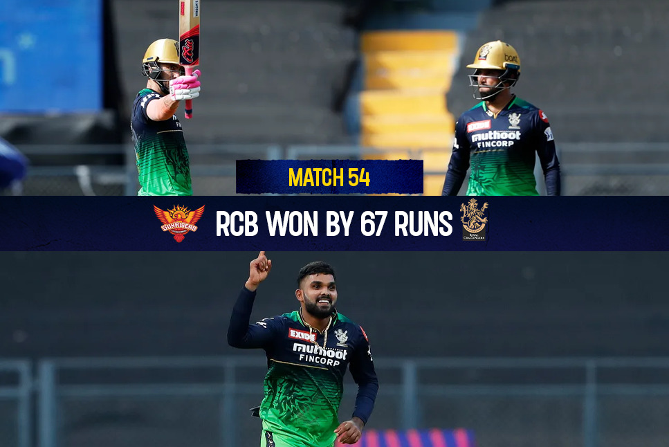 SRH vs RCB LIVE: Du Plessis, Hasaranga, Karthik star as RCB thrash Sunrisers Hyderabad by 67 runs, boost playoff hopes – Check IPL 2022 RCB beat SRH Highlights