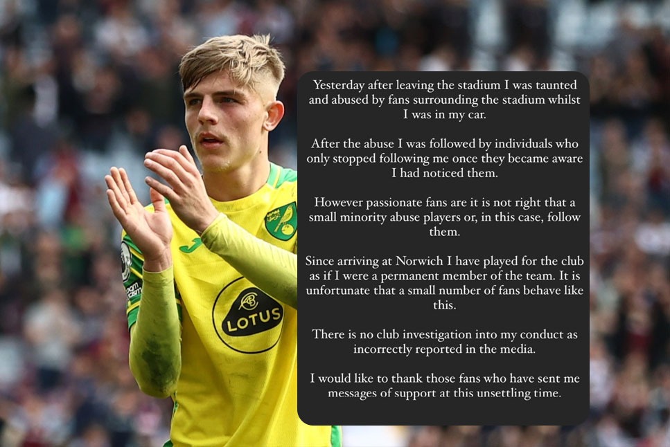 Premier League: Manchester United loanee Brandon Williams issues STATEMENT over deleted Norwich City Instagram post, says “I was taunted and abused by fans” – Check out