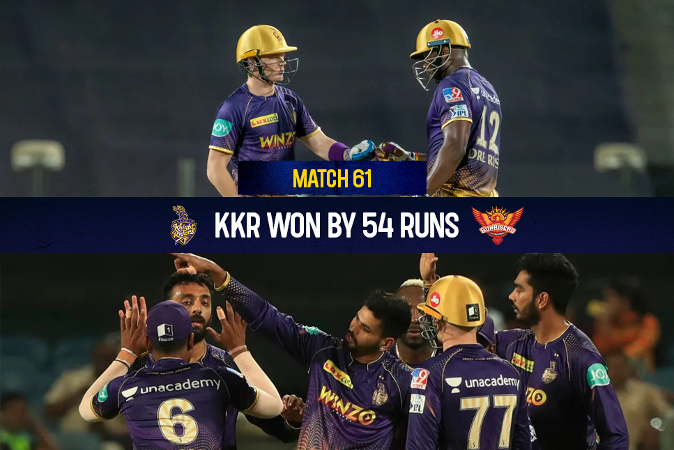 KKR beat SRH Highlights: Andre Russell STARS as KKR keep FAINT Playoff hopes alive with dominant 54-run win over Sunrisers Hyderabad