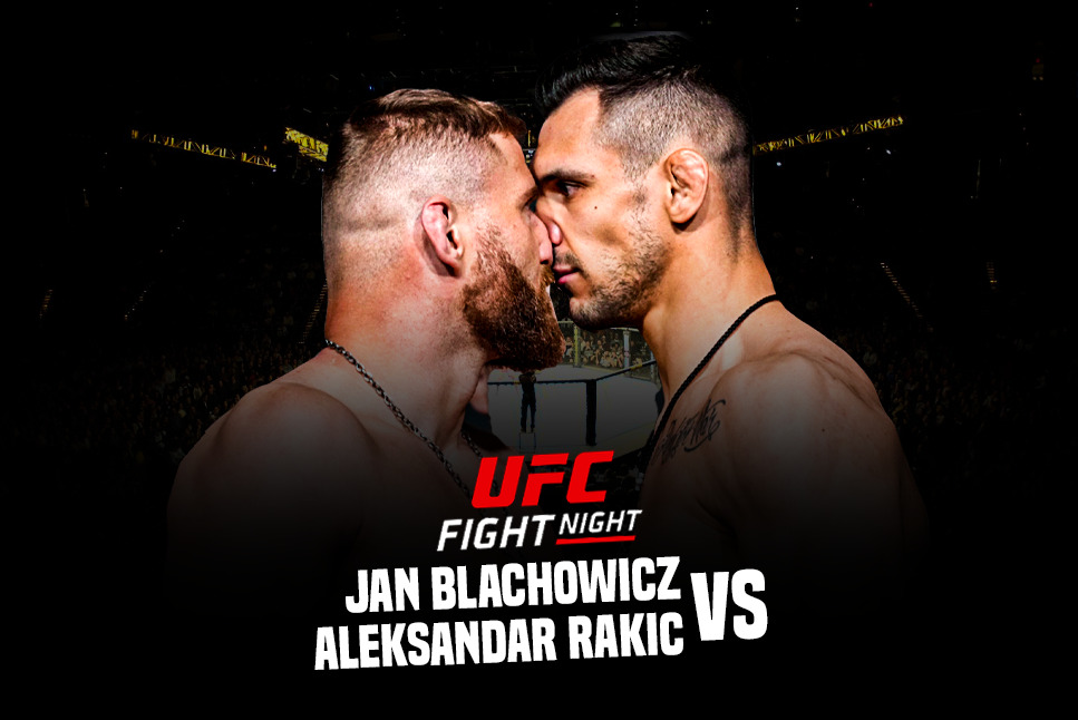 UFC Vegas 54: Jan Blachowicz vs Aleksandar Rakic, Intense face off between Blachowicz and Rakic following Weigh in