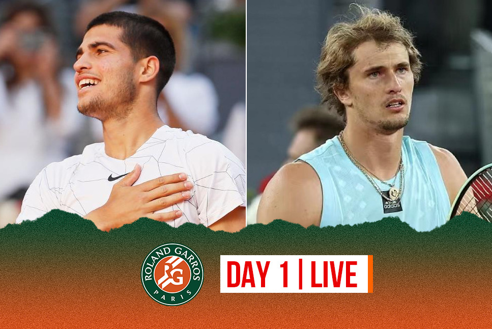 French Open Day-1 LIVE: Carlos Alcaraz, Alexander Zverev & Felix Auger Aliassime advance, Ons Jabeur crashes out  – Follow LIVE UPDATES